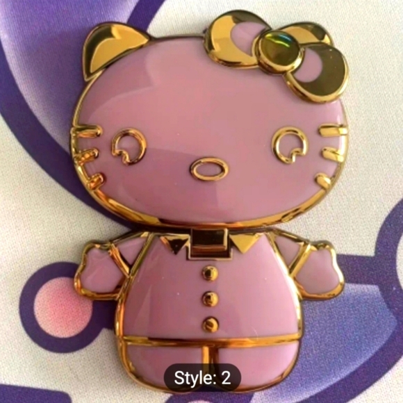 Hello Kitty Other - Hello Kitty Rotatable Folding Phone Stand Mirror - PURPLE PINK